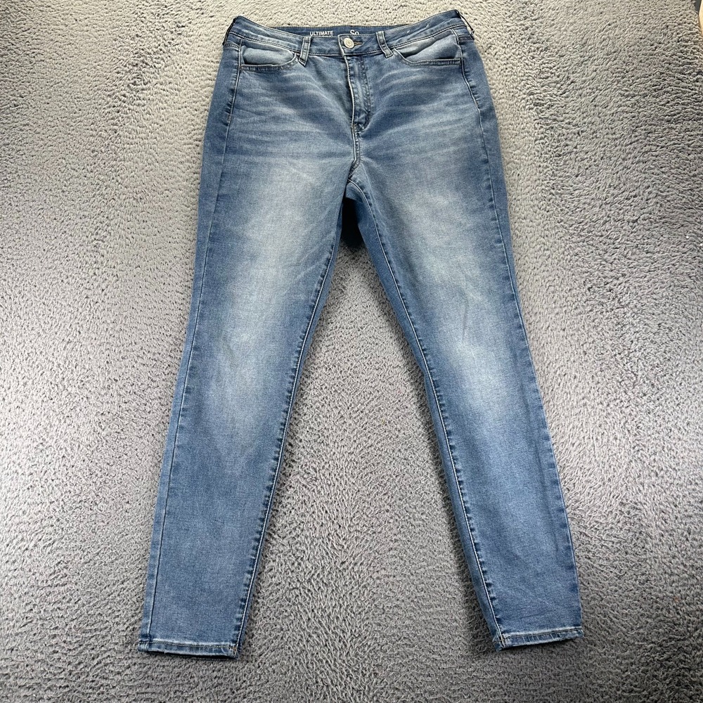SO Jeans Womens 13 Blue‎ Cotton Denim Jegging High-Rise Outdoor Faded Stretch